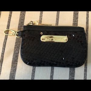 BETSEY JOHNSON Black Sequin Coin purse/Wallet